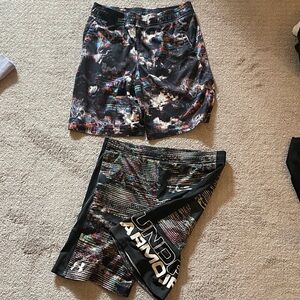 Under Armour Men's Black and Multicolor Athletic Shorts